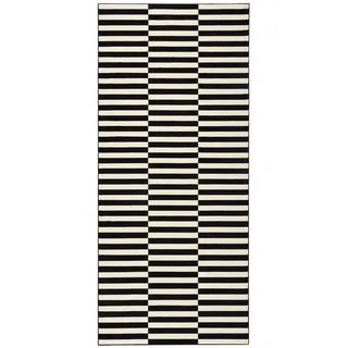 Hanse Home Läufer Gloria, Creme, Schwarz, Kunststoff, Streifen, rechteckig, 80x200 cm, Oeko-Tex® Standard 100, in verschiedenen Größen erhältlich, pflegeleicht, strapazierfähig, leicht zusammenrollbar, Teppiche & Böden, Teppiche, Teppichläufer