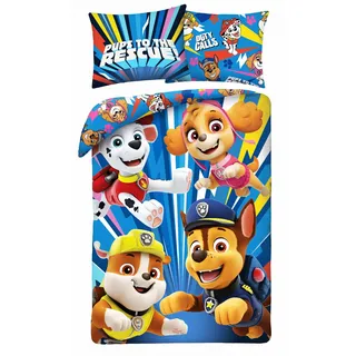 Paw Patrol Kinderbettwäsche Mehrfarbig 140 x 200 cm + 70 x 90 cm