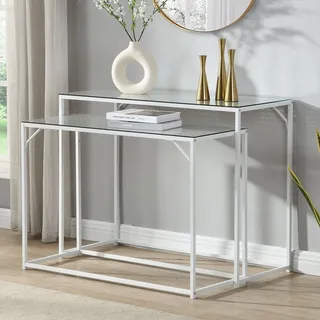 FineBuy FB72752 Konsolentisch 100 x 40 x 77 cm Weiß