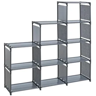 Estexo Treppenregal Bücherregal 9 Fächer Grau