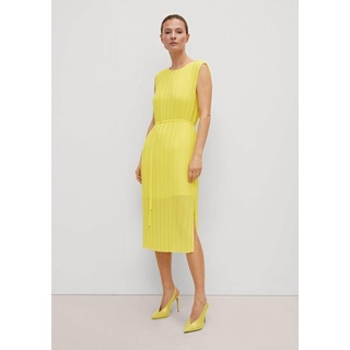 Comma Maxikleid Maxi-Kleid mit Plisseefalten gelb 40