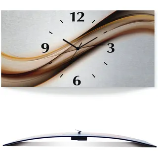 ARTland Wanduhr Welle 50 cm Quarz braun