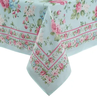 Elrene Home Fashions Rechteckige Tischdecke aus Stoff, Motiv: Frühling und Sommer, Vintage, Blumenmuster, Garten, Landhausstil, 152,4 x 213,4 cm