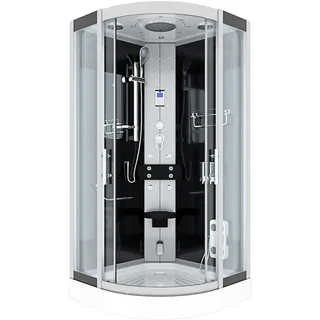 AcquaVapore D46-13T0-EC Komplettdusche mit 2K Scheiben Versiegelung 90 x 90 cm Schwarz ESG D46-13T0