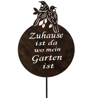 Kaufhaus le petit Dekoobjekt Gartenstecker Vögel auf Kugel Metall Beet Stecker Vogel Figur Skulptur, Dekofigur, Dekoobjekt, Gartenstecker, aus Metall