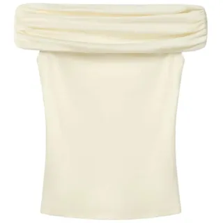 Lilysilk Top Seidenjersey Schulterfreies Top weiß M