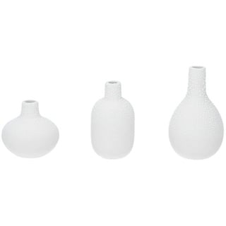 räder Living Mini Perlenvasen 3er Set Vase Steingut creme