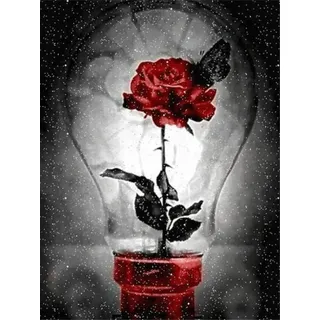FGFGFG Puzzlespiel für Erwachsene mit 1500 Teilen eines schwarz-weiß-roten Rosen-Puzzlespiels für Erwachsene und Kinder