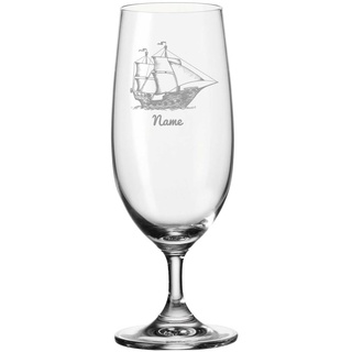 Leonardo Bierglas mit Gravur - Segelboot - Personalisiert mit Namen - Biertulpe als Geschenk - Geschenkidee für Männer - Geschenke für Papa zum Vatertag - 280 ml