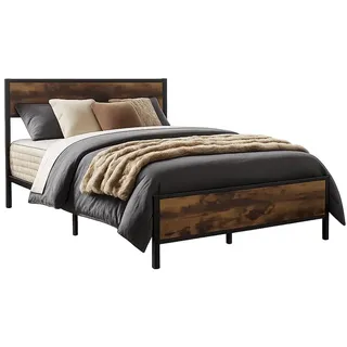 PFCTART Metallbett Bett 140x200 mit Taschenfederkernmatratze, Vintage Metallbett (Set, 2-tlg., 25 cm H4, OEKO-TEX®, glasfaserfrei, Industrial Design), Inkl. Lattenrost, Gel-Memory-Schaum, 360 kg Tragkraft schwarz