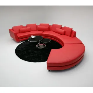 Rote Rund Couch Ecksofa Wohnlandschaft Rundsofa Polster Garnitur Sofas Couchen - Rot