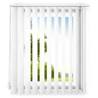 time4blinds - Lamellenvorhang - Vertikaljalousie - Lamellen für Büroarbeitsplätze und für Haus und Wohnung - Vorhang Flächenvorhang Schiebevorhang - 140x250 cm - Klassisch weiß