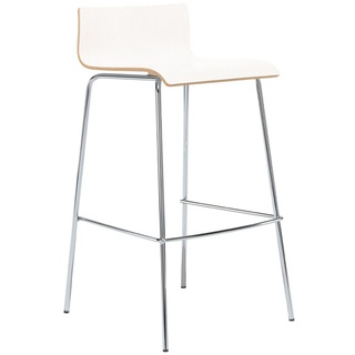 Mauser Sitzkultur Barhocker, mit Lehne, Designer Barstuhl für Kücheninsel, Bistrostuhl Weiß H: 91cm weiß