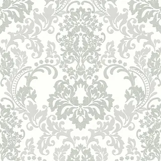 Bricoflor Barock Tapete mit Silber Glitzer Effekt Vlies Barocktapete Weiß Grau Elegant Ornament Vliestapete Edel Ideal für Schlafzimmer und Esszimmer