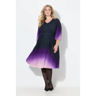 MIAMODA Partykleid Plissee-Midikleid A-Linie Farbverlauf 3/4-Ärmel schwarz 46