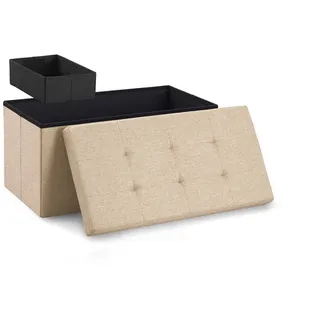 Blumtal Sitzbank mit Stauraum Kunststoff 76 x 38 x 38 cm Beige