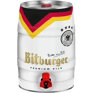 Bitburger Premium Pils 5 Liter Bierfass mit Zapfhahn, Pfandfrei