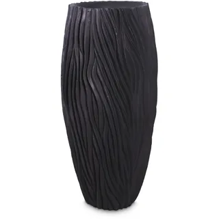 River Bodenvase wellenförmige Struktur Ø 45 cm, Höhe 100 cm schwarz