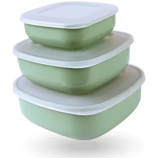 Pro Home Frischhaltedose eckig grün 19 cm x 19 cm x 7 cm 1,5 l 3-teiliges Set