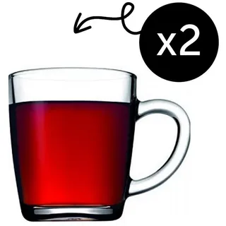 Pasabahce Glasbecher mit Henkel 0,35 l Weiß 2 St.