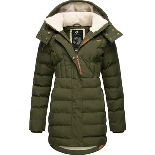 Ragwear Damen, Wasserdichter Wintermantel Steppmantel mit Kapuze Ashanta Olive23 Gr. XL - XL