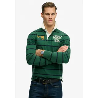 Superdry Double Emblem Stripe Rugby grün S
