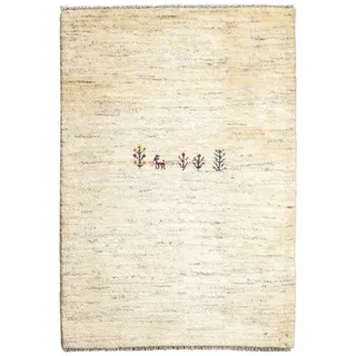 Looma Hochflor-Teppich Gabbeh 128x88cm, rechteckig, Höhe: 15 mm, Schurwolle, Unikat beige