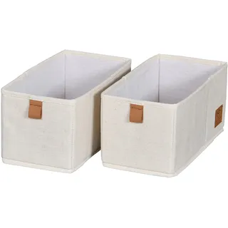 LOVE !T STORE !T Aufbewahrungsbox 30 x 15 x 15 cm 2-tlg. beige