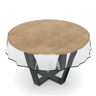 ANRO Tischdecke KLARA abwaschbar Rund 100 cm Transparent
