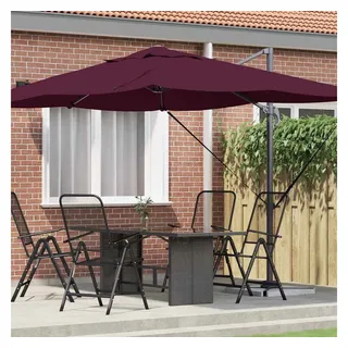 vidaXL Roma Ø 260 cm Rot/Schwarz