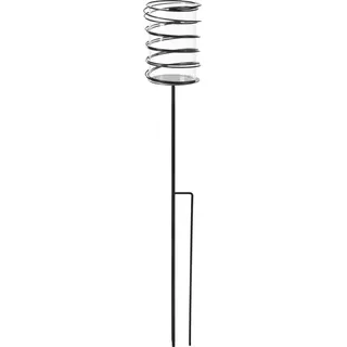 Gartenstecker Fackel Spirale Eisen/Glas Schwarz 59 cm x Ø 8,5 cm