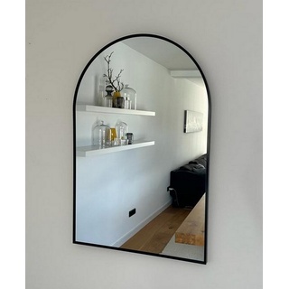Your-Homestyle Rahmenspiegel-rund Spiegel Lotta Wandspiegel – Halbrund 60 x 90 cm Metallrahmen/Alurahmen, Farbe Silber silberfarben
