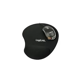 LogiLink ID0039 Optical Notebook Maus, USB, 800dpi, mit LED, Mauspad mit Gel Wrist Rest, Set