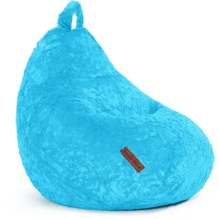 Green Bean Sitzsack Kinder Sitzsack Plüsch 60x45x45cm (60x45x45cm - Indoor Sitzkissen mit 120L EPS-Perlen Füllung, Kuschelig Waschbar), Bean Bag Bodenkissen Lounge Chair Sitzhocker Kindersitzsack Sitzkissen blau