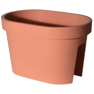 Spetebo Balkon Geländer Blumentopf 40 x 26 x 24 cm Terracotta