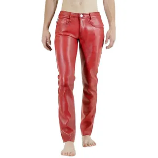 BOCKLE Lederhose Bockle® 2021 STRETCH rote Herren Lederhose Lederjeans 33