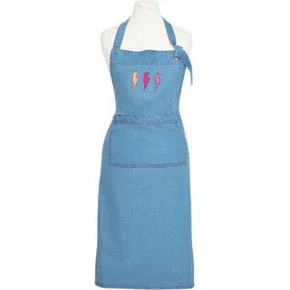 Kochschürze PAD "SPIRIT", blau (wild), B:80cm L:70cm, Denim/Jeans, Baumwolle, Schürzen, Kochschürze, in 3 Farbvarianten, mit Stickerei