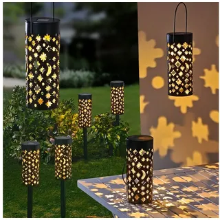 Spetebo Solarleuchte Kunststoff 18,0 cm 2er Set schwarz