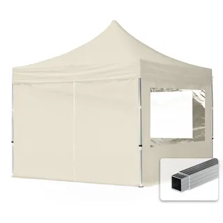 TOOLPORT Faltpavillon Economy 3 x 3 m inkl. 4 Seitenteile creme 59004