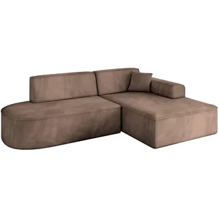 altdecor Ecksofa Samt 3-Sitzer Braun