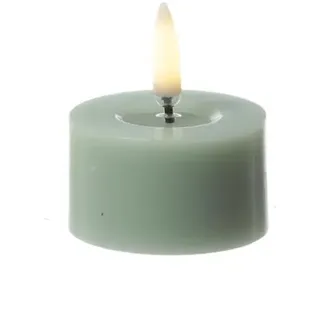 LED Mini Kerze/Teelicht Thea Uyuni Timer bis 400 Std. H: 2,8cm grün