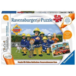 Ravensburger tiptoi 00046 - Puzzle für kleine Entdecker: Feuerwehrmann Sam / 2x24 Teile Puzzle von Ravensburger ab 4 Jahren