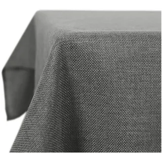 LuxusKollektion Tischdecke Tischdecke Leinenoptik Wasserabweisend 130 x 130 cm (Quadratisch) Grau grau