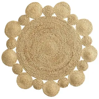 Douceur d'intérieur Cordou Juteteppich 90 x 90 cm Braun/Mehrfarbig