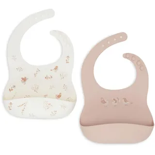 jollein Lätzchen Silikon Lovely Birds 2-Pack
