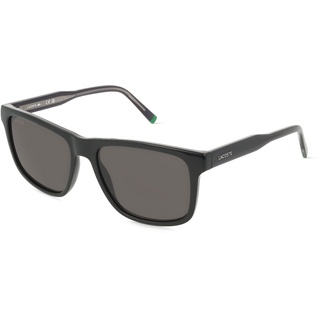 Lacoste L6025S Herren-Sonnenbrille Vollrand Eckig Bio-Kunststoff-Gestell, schwarz