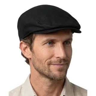 Cool4 Schiebermütze Gatsby Flatcap Unisex Leinen UV-Schutz schwarz 56