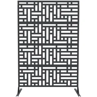 Freistehender Metall Sichtschutz, 180 X116cm, Freistehende Trennwand | Mit Ständer, Wetterfest & Rostfrei, Dekorative Sichtschutzwand Für Garten, Terrasse & Pool, Einfache Montage