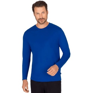 Trigema T-Shirt TRIGEMA Langarmshirt aus 100% Baumwolle (1-tlg) blau M