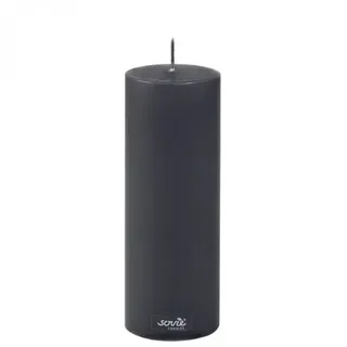 Sovie CANDLES Stumpenkerze in Schwarz Ø 70 mm x H 200 mm - 6 Stück - Brenndauer ca. 104 Std.